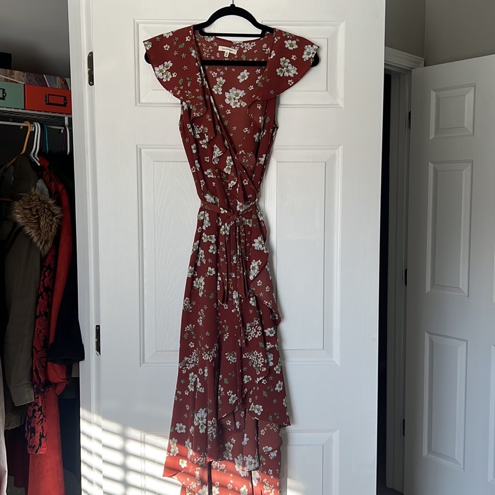 Max studio floral Maxi wrap dress
